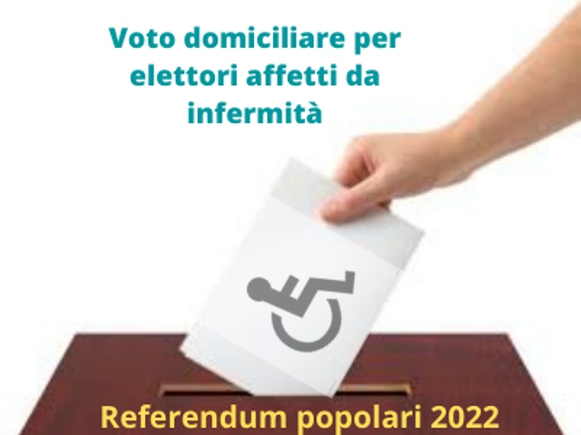Referendum popolari  12 giugno 2022: esercizio del voto a domicilio