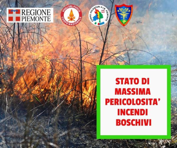 Incendi boschivi: dichiarazione dello stato di massima pericolosità